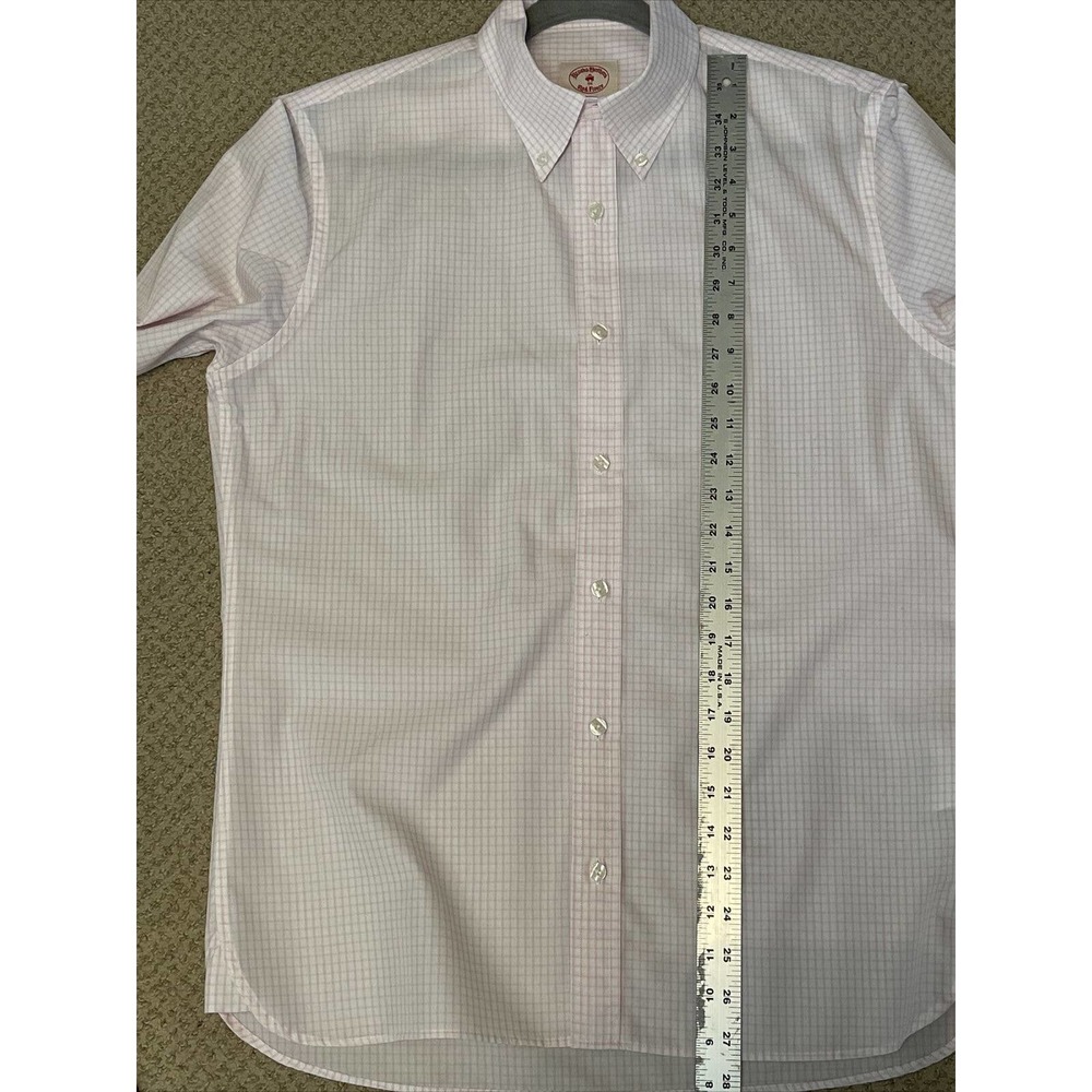 BROOKS BROTHERS Red Fleece Men’s M Pink Checked Shirt - Picture 4 of 5